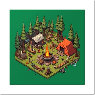 Camp Site Pixel Art Style Posters and Art